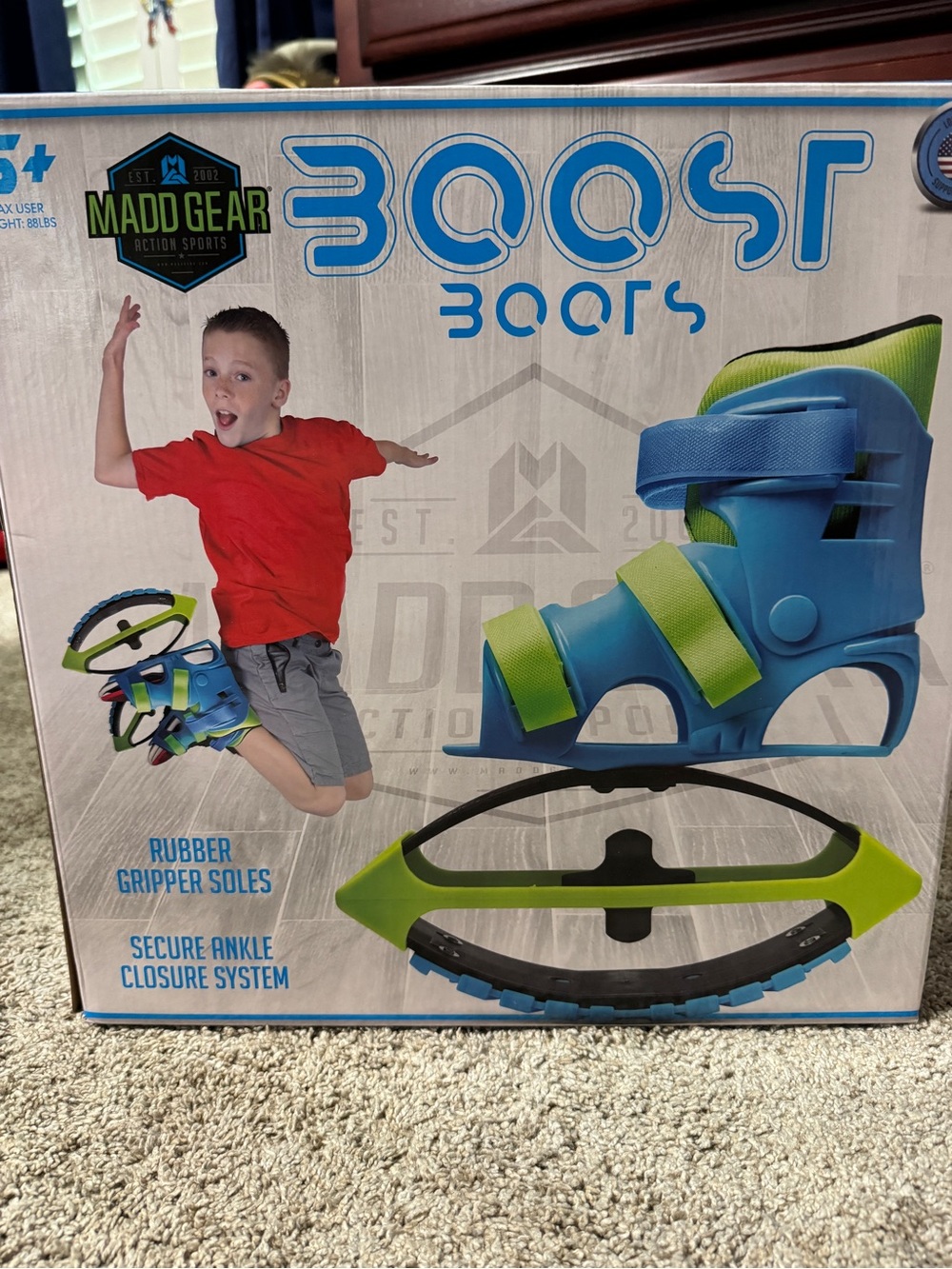 Blue & Green Boost Boots Kids Active Jumping Shoes